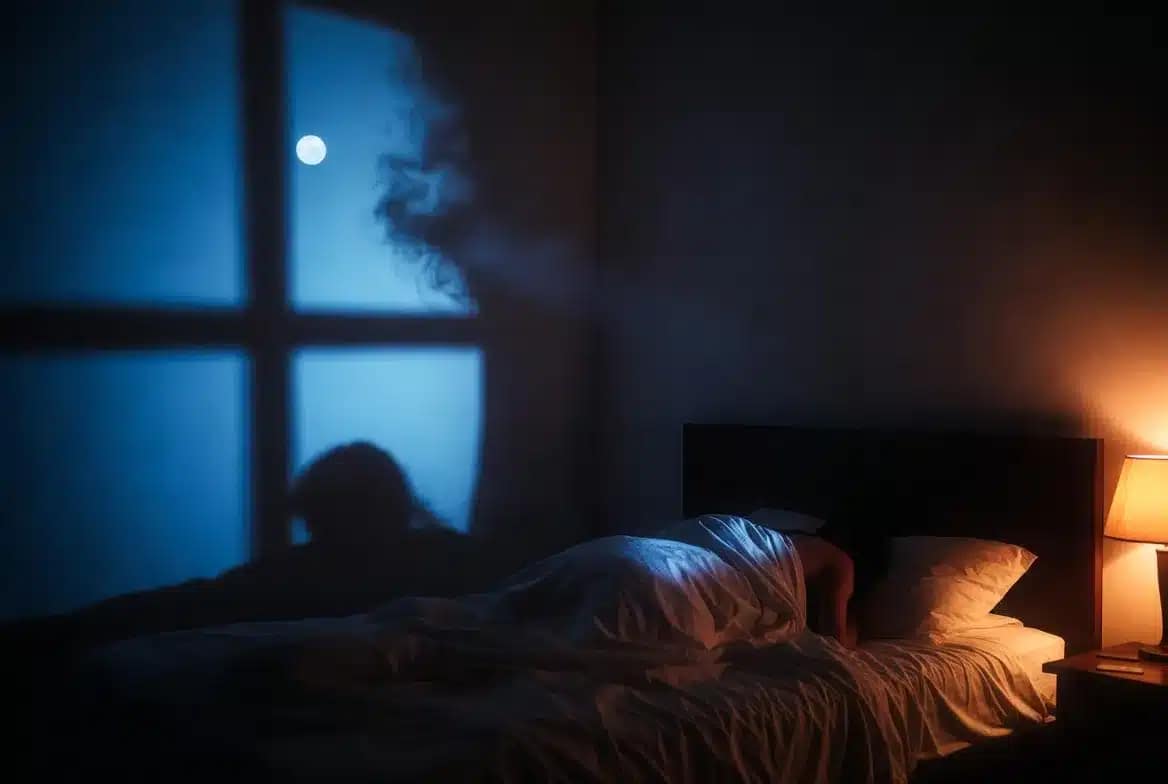 Entité négative accrochée à une personne : présence énergétique oppressante ressentie la nuit, fatigue et malaise inexpliqués