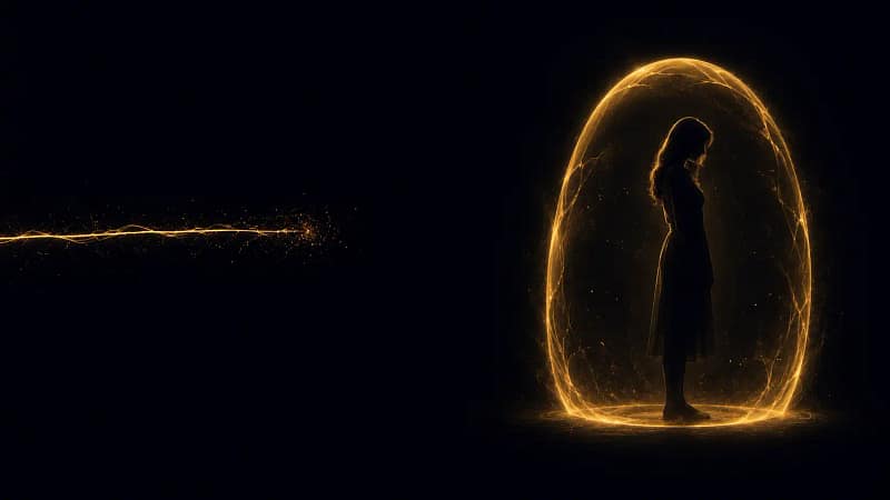 Schéma comparatif : le rituel de visualisation coupe une corde imaginaire en surface et le lien se retend au premier stimulus ; la méthode Well Therapy identifie la source, coupe le canal réel et blinde, le lien ne se reforme pas
